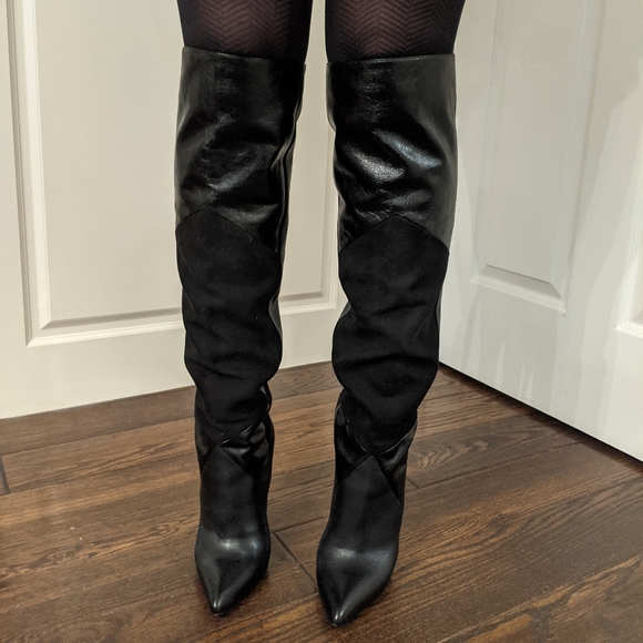 Aldo Cherell Black Leather Boots - 9 - Picture 10 of 11